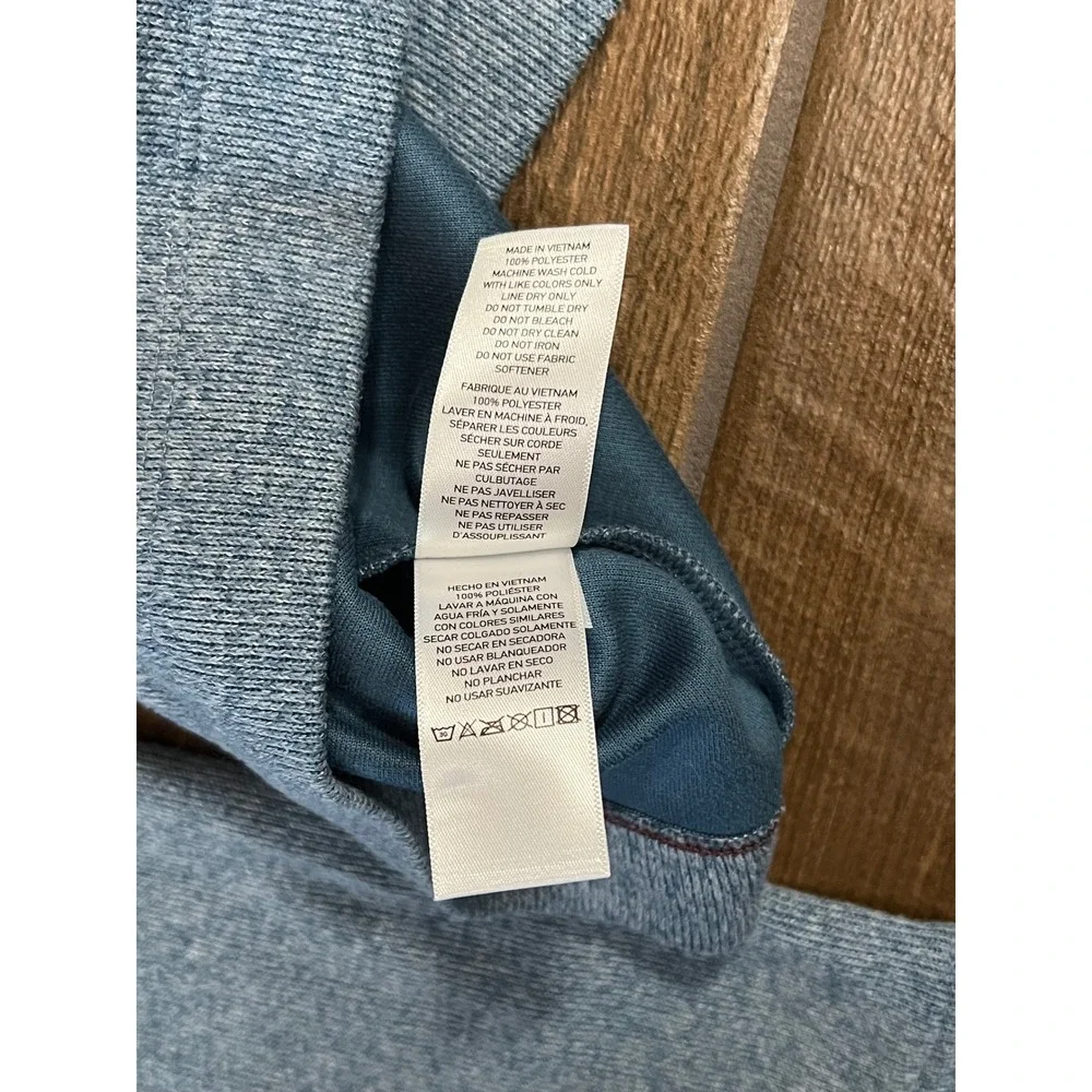 Rhone Mens Quarter Zip Pullover Blue Heather Performance Mock Neck Small